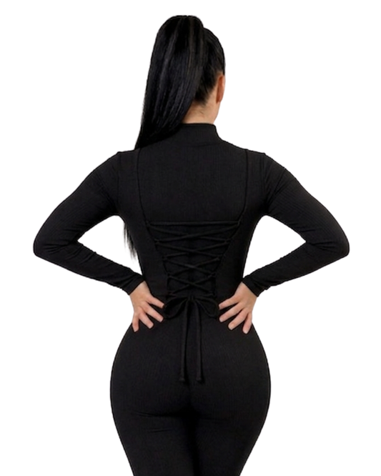 Mod. 703 JUMPSUIT CUELLO DE TORTUGA CIERRE MANGA LARGA