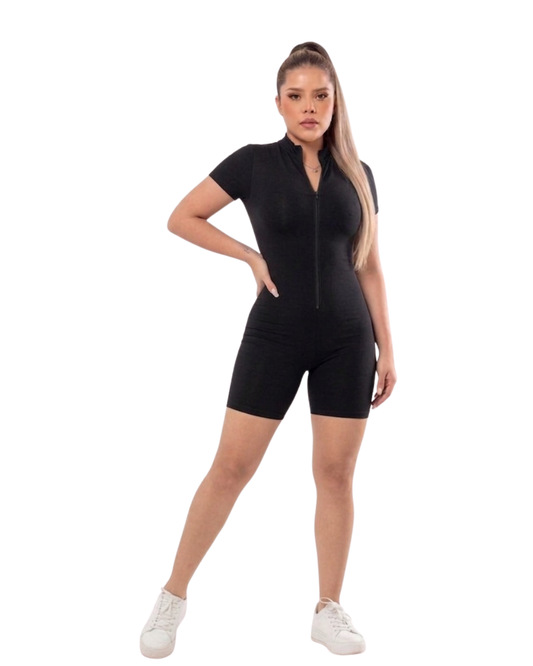 Mod. 706 JUMPSUIT SHORT CUELLO DE TORTUGA CIERRE MANGA CORTA