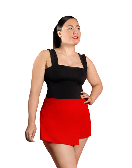 Mod 820 Body reductor escote tirante plisado