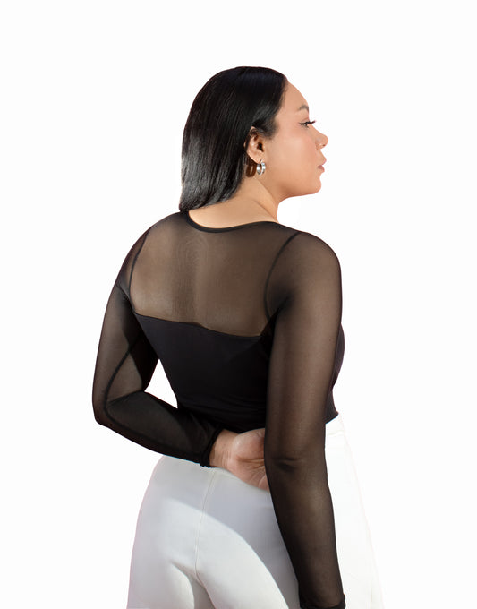 Mod 821 Body reductor mangas de mesh