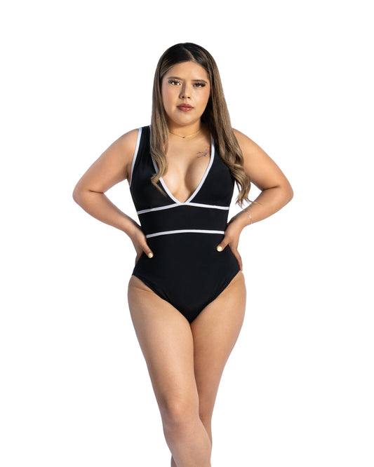 SW 917 TRAJE DE BAÑO ESCOTE V ALTO