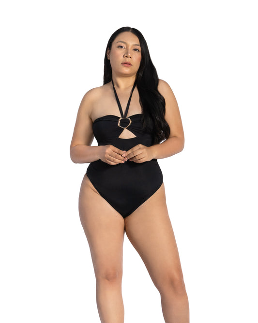 SW 919 TRAJE DE BAÑO ESCOTE V CON OLANES