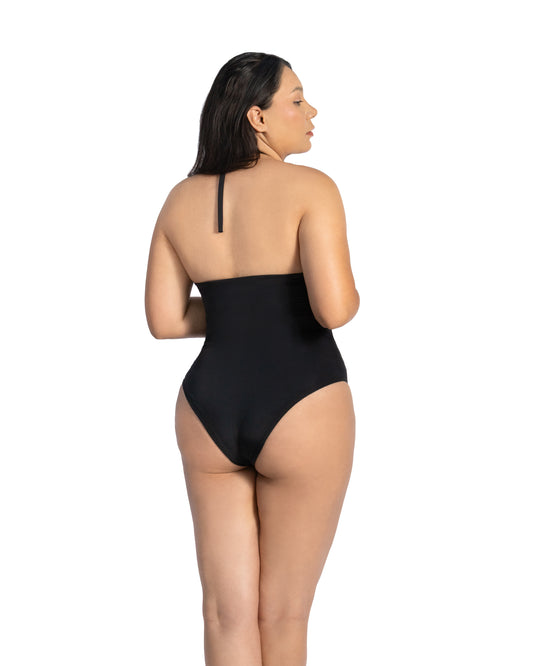 SW 919 TRAJE DE BAÑO ESCOTE V CON OLANES