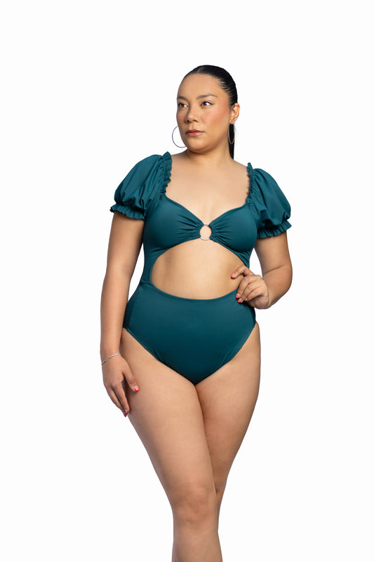 SW 901 TRAJE DE BAÑO MANGA PLISADA