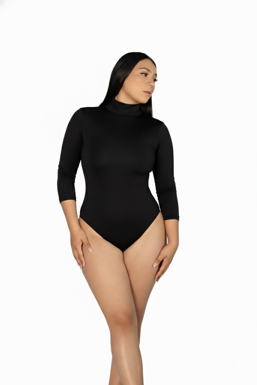 Mod 802 Body Reductor manga 3/4 cuello alto con copa