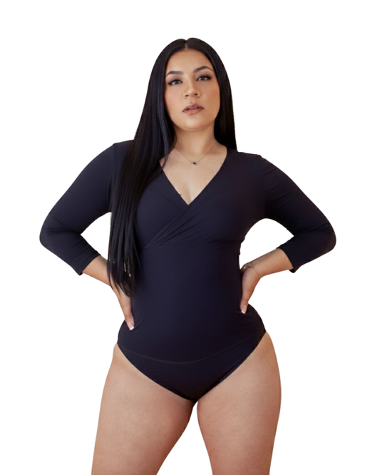 Mod 815 Body Reductor escote en v manga 3/4