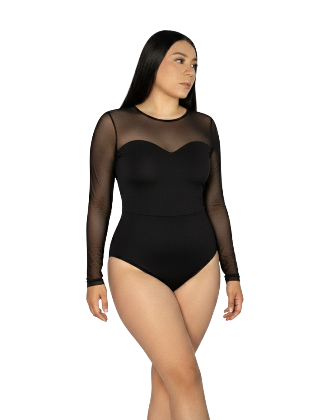 Mod 821 Body reductor clásico sin copas mangas de mesh