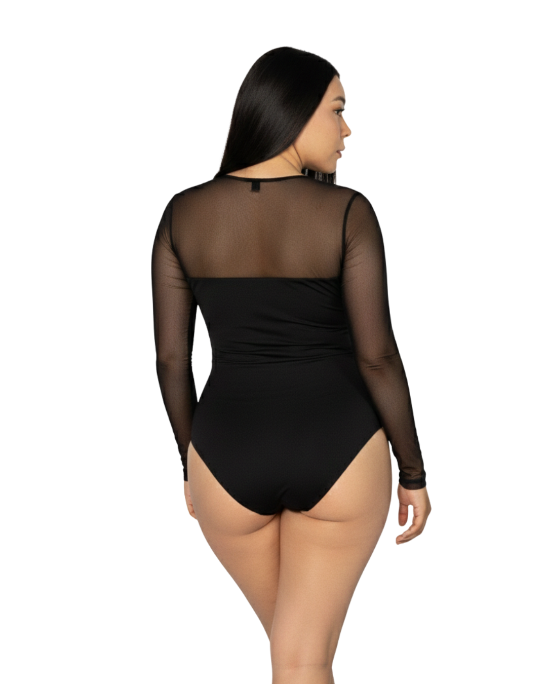 Mod 821 Body reductor clásico sin copas mangas de mesh